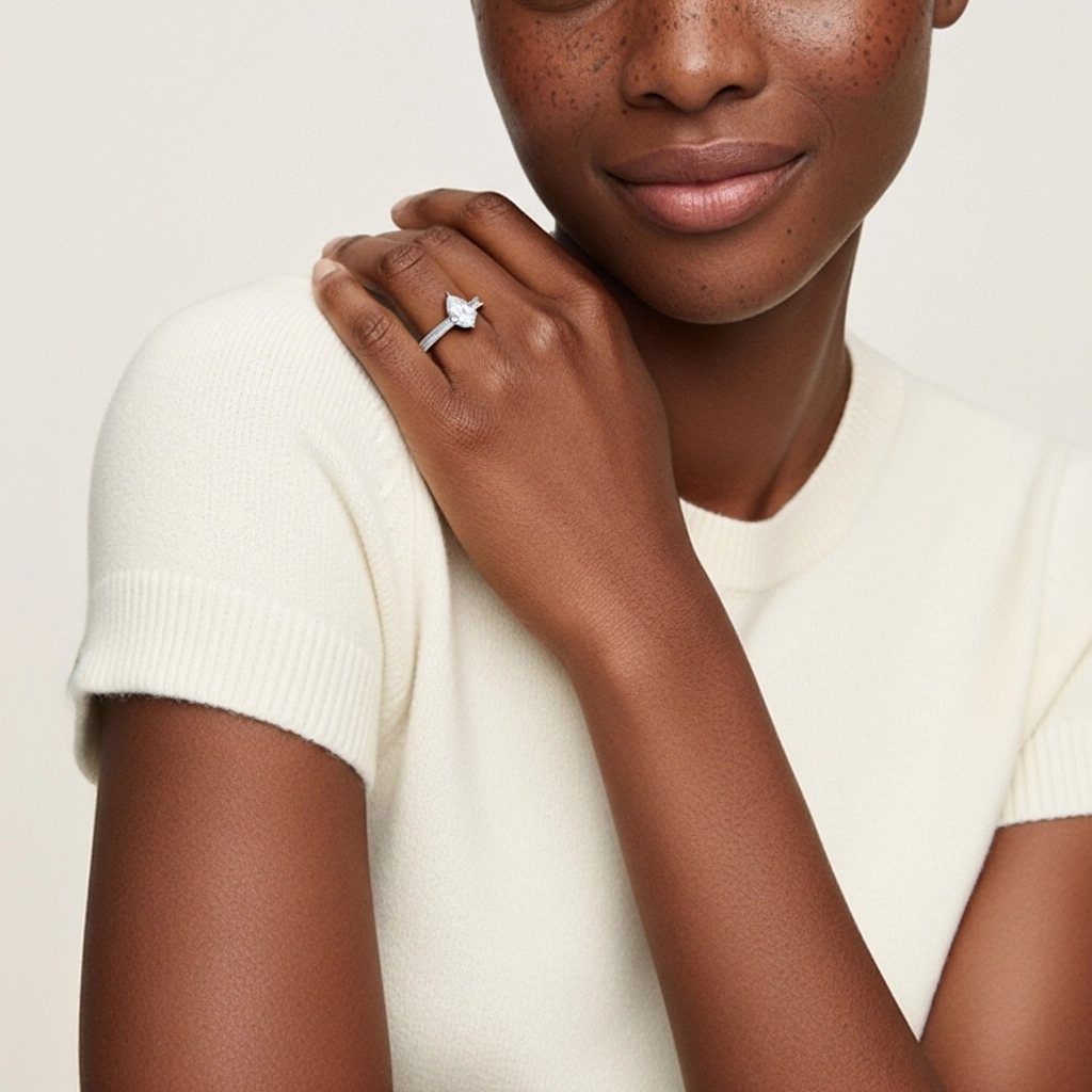 1.00ct Cubic Zirconia Engagement Ring 925 Sterling Silver