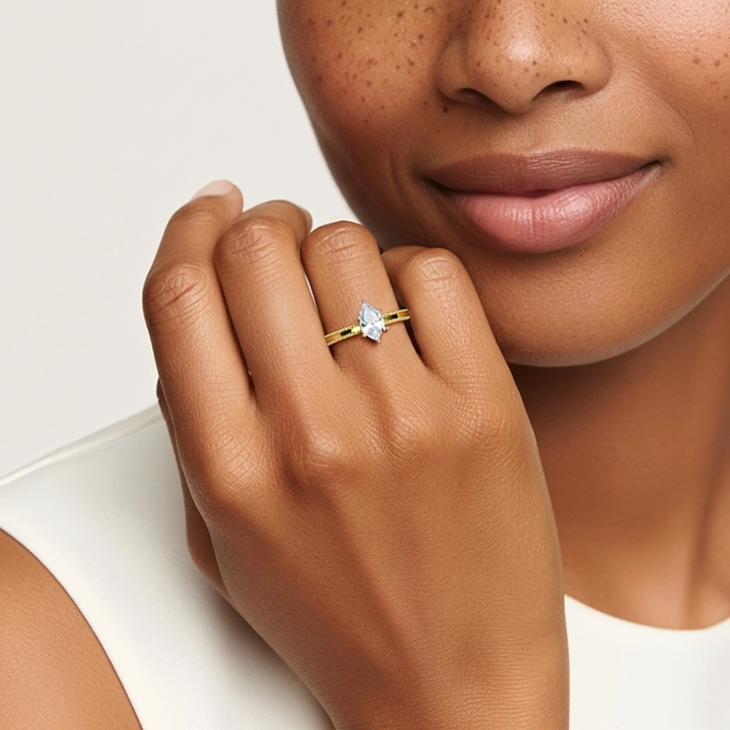 1.50ct Moissanite Bague de fiançailles Argent sterling 925