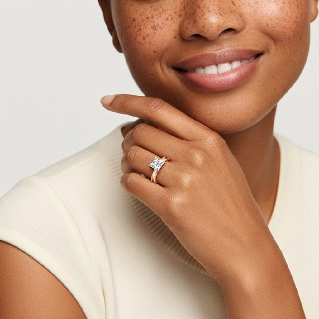 2.00ct Moissanite Engagement Ring 925 Sterling Silver