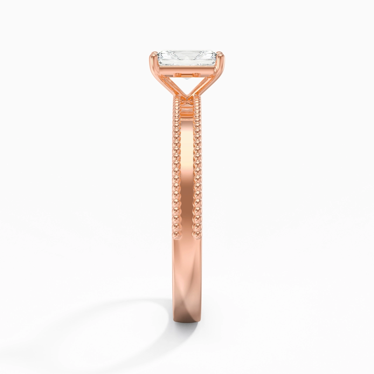 0.80ct Moissanite Engagement Ring 14K Rose Gold