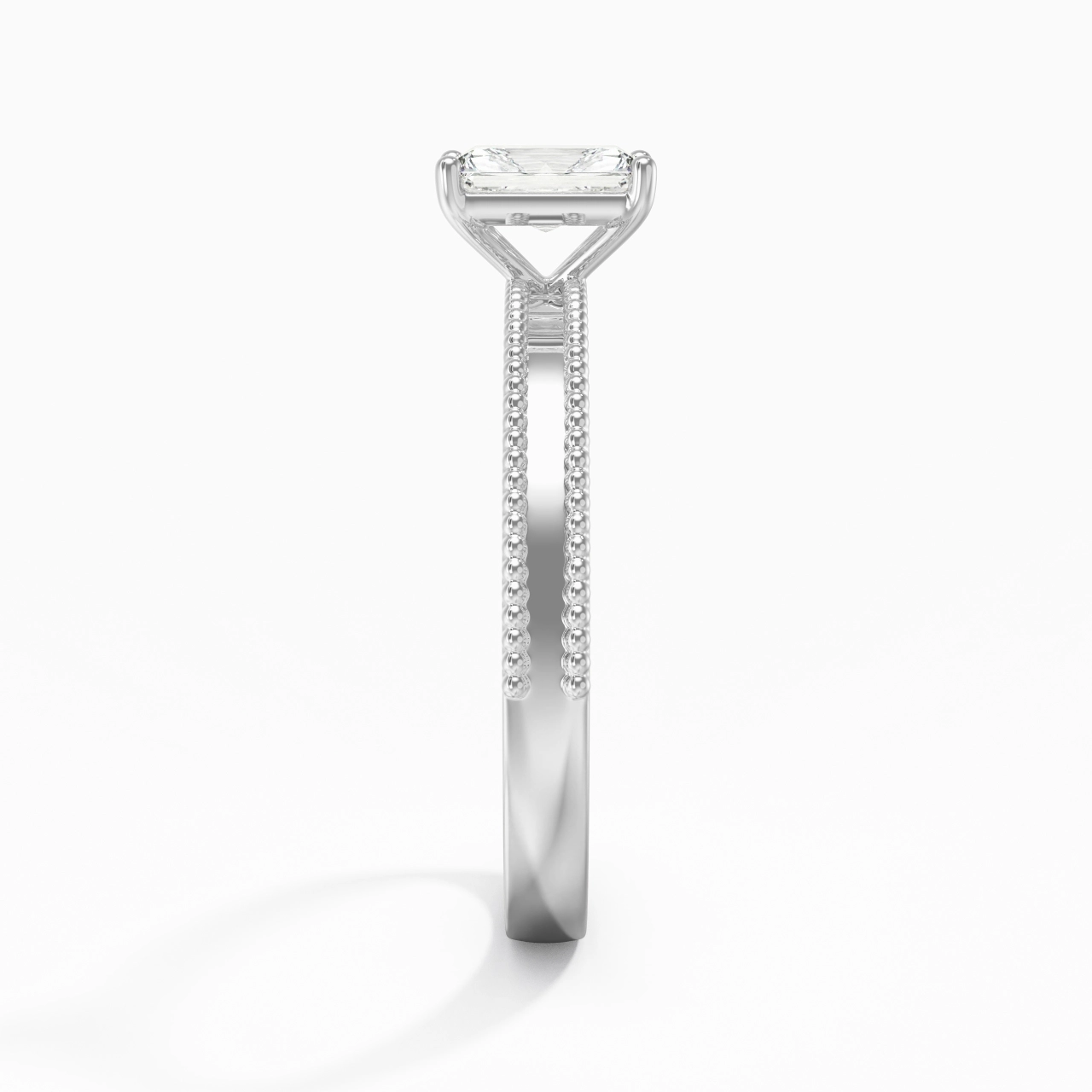 0.80ct Moissanite Engagement Ring 18K White Gold