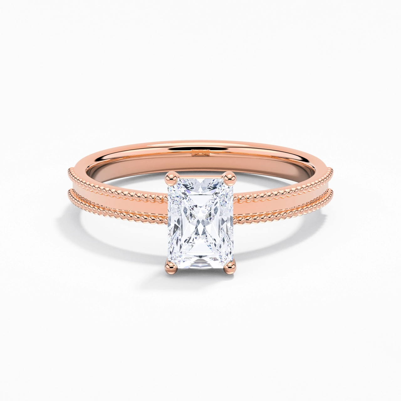 1.00ct Moissanite Engagement Ring 14K Rose Gold