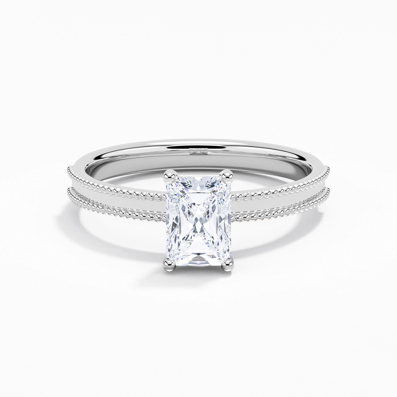 1.00ct Moissanite Bague de fiançailles Or blanc 18 carats