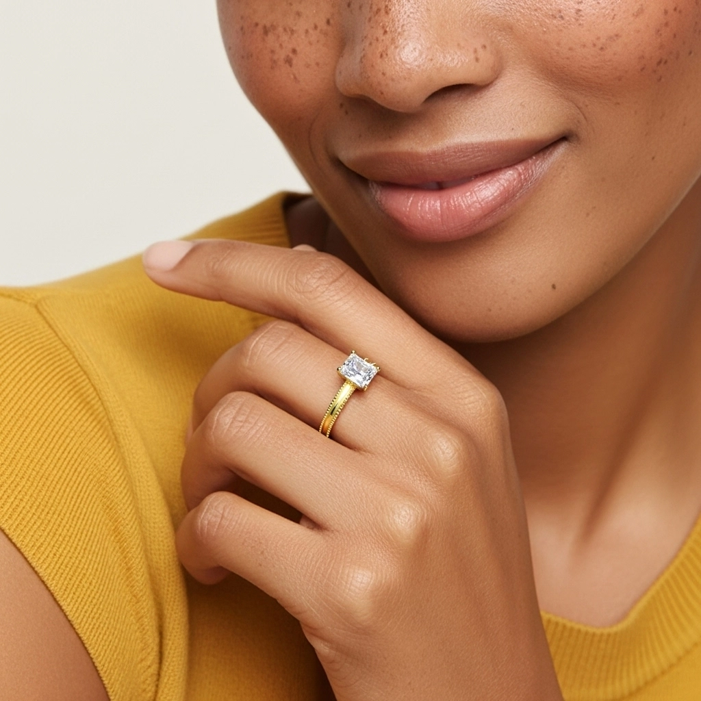 1.00ct Moissanite Engagement Ring 925 Sterling Silver