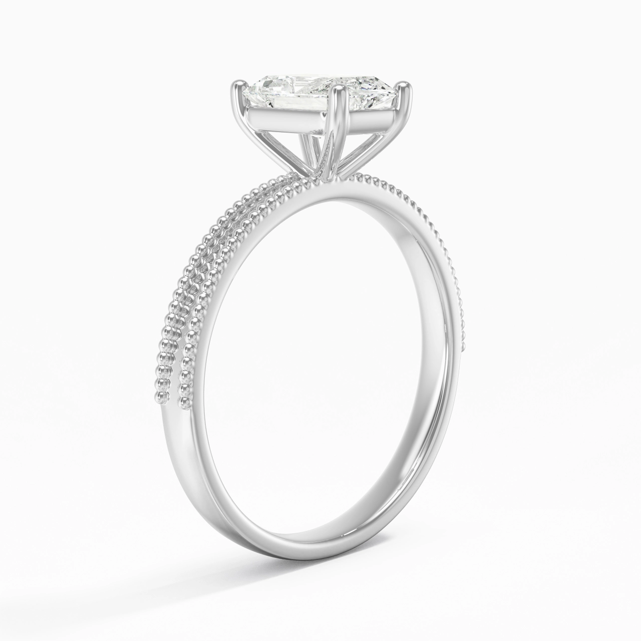 1.00ct Moissanite Bague de fiançailles Or blanc 18 carats