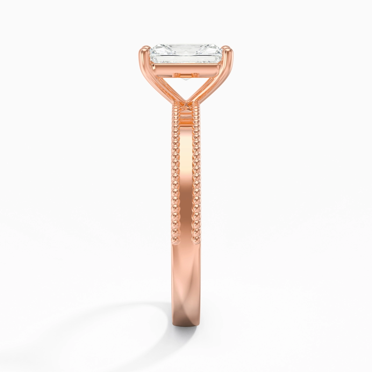 1.00ct Moissanite Engagement Ring 14K Rose Gold
