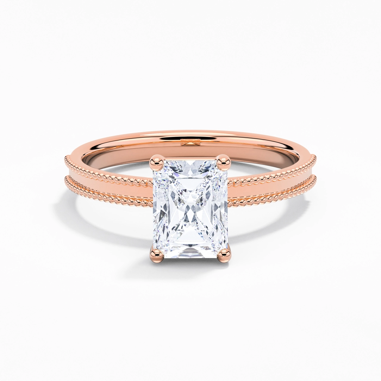 2.00ct Moissanite Engagement Ring 18K Rose Gold
