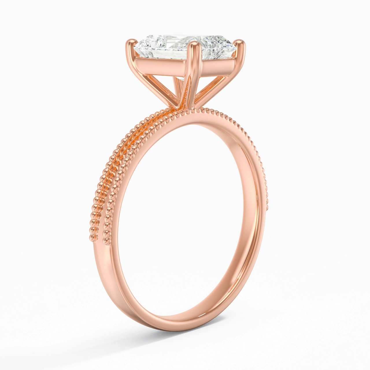 2.00ct Moissanite Engagement Ring 18K Rose Gold