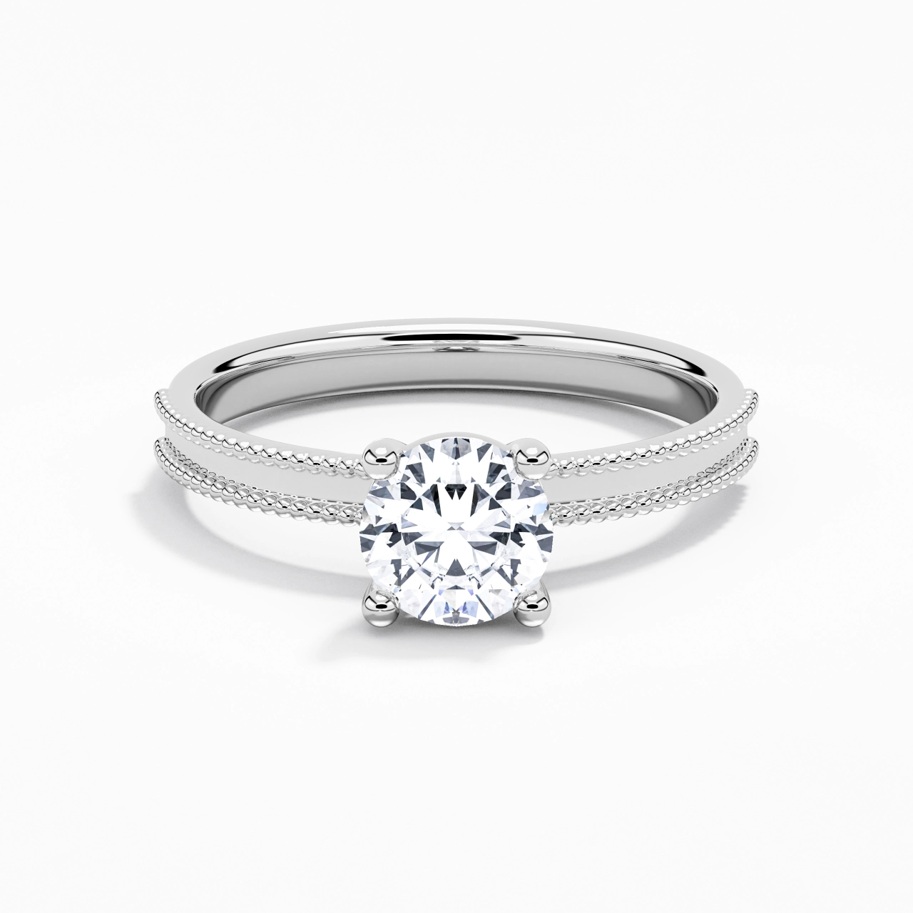 1.00ct Moissanite Engagement Ring 925 Sterling Silver