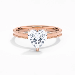 Wide Heart 2.00ct Moissanite Engagement Ring