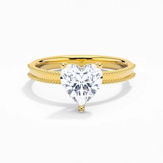 Wide Heart 2.00ct Moissanite Engagement Ring