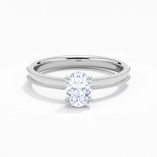 Wide Oval 1.00ct Moissanite Engagement Ring