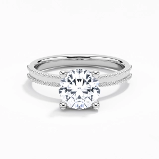 Large Rond 2.00ct Moissanite Bague de fiançailles