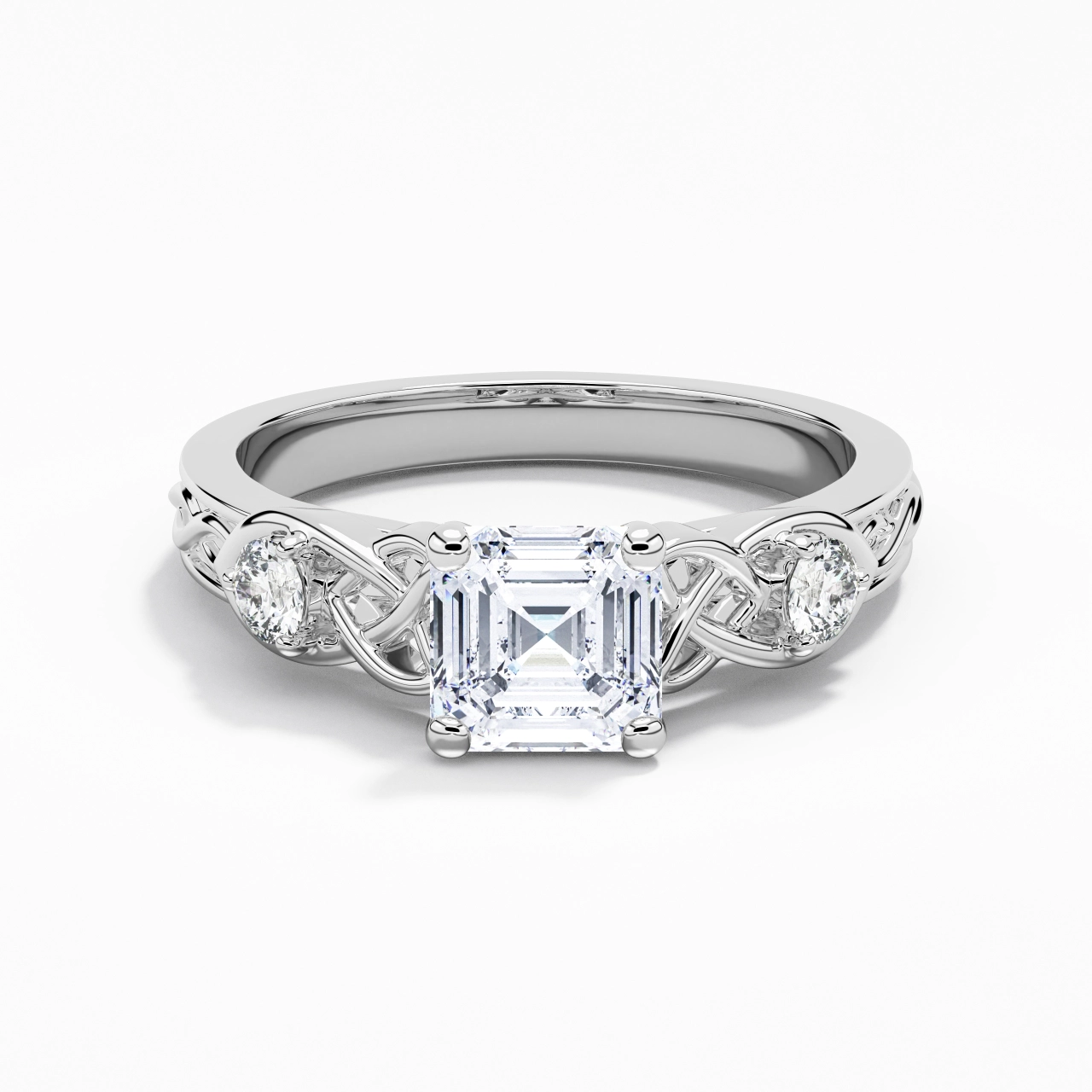 1.50ct Moissanite Engagement Ring 18K White Gold