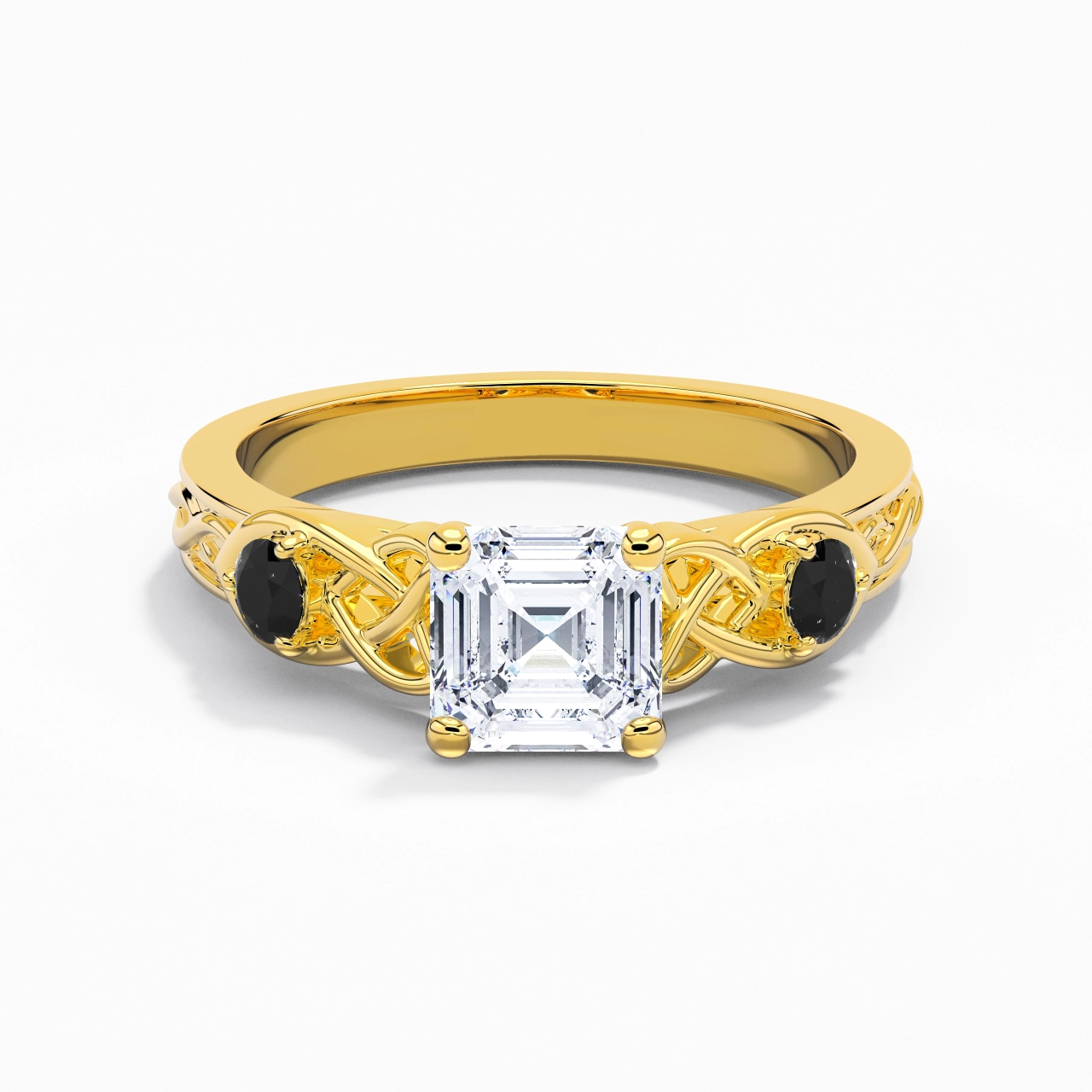 Vintage Unique Asscher 1.50ct Cubic Zirconia Engagement Ring