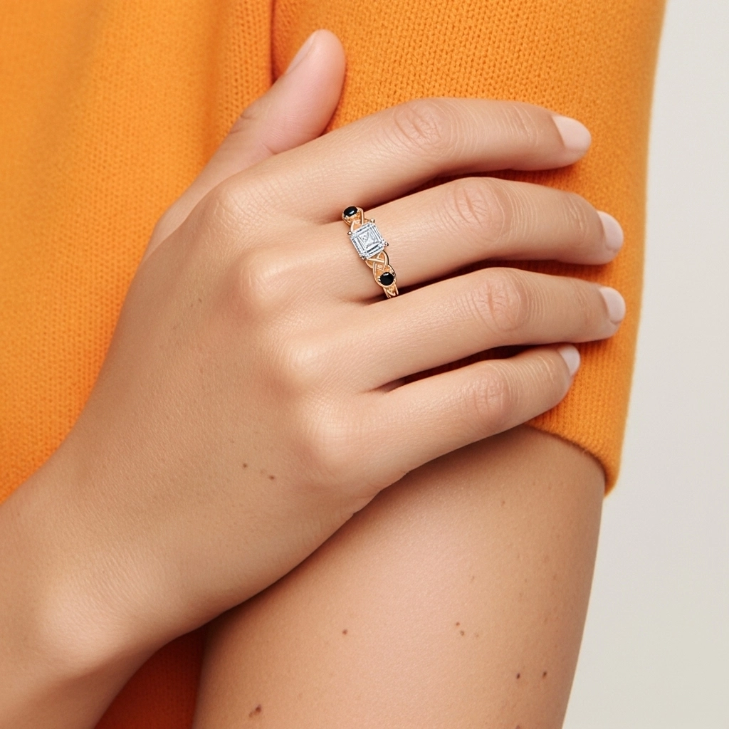 Vintage Unique Asscher 2.00ct Cubic Zirconia Engagement Ring