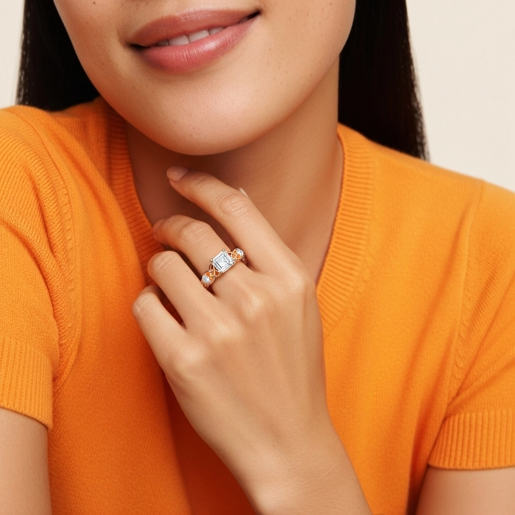 2.00ct Moissanite Engagement Ring 18K Rose Gold