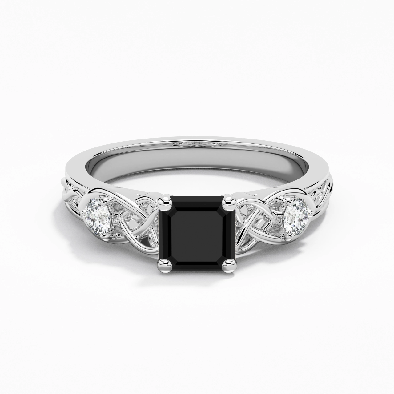 Vintage Unique Asscher 1.00ct Cubic Zirconia Engagement Ring