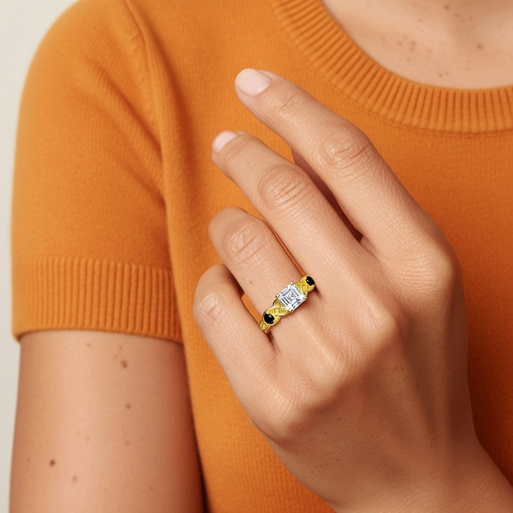 Vintage Unique Asscher 2.00ct Cubic Zirconia Engagement Ring