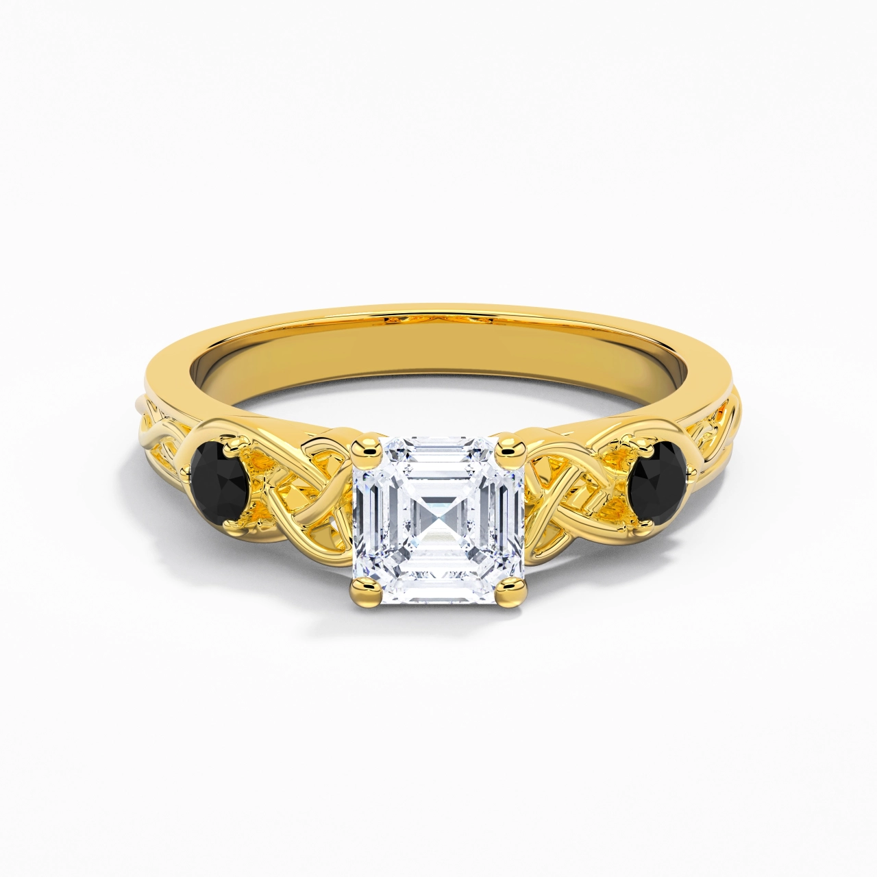 Vintage Unique Asscher 1.00ct Cubic Zirconia Engagement Ring