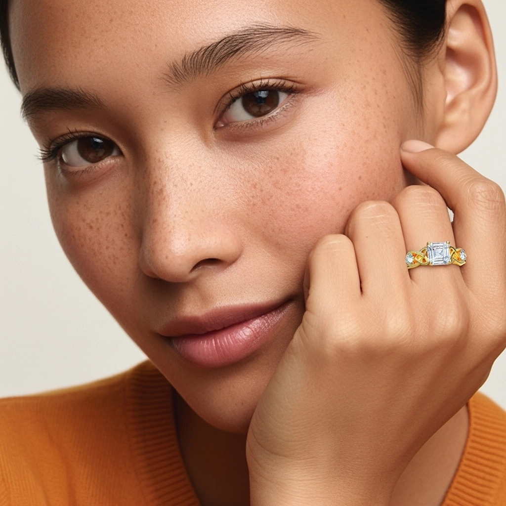 1.00ct Moissanite Bague de fiançailles Or 18 carats