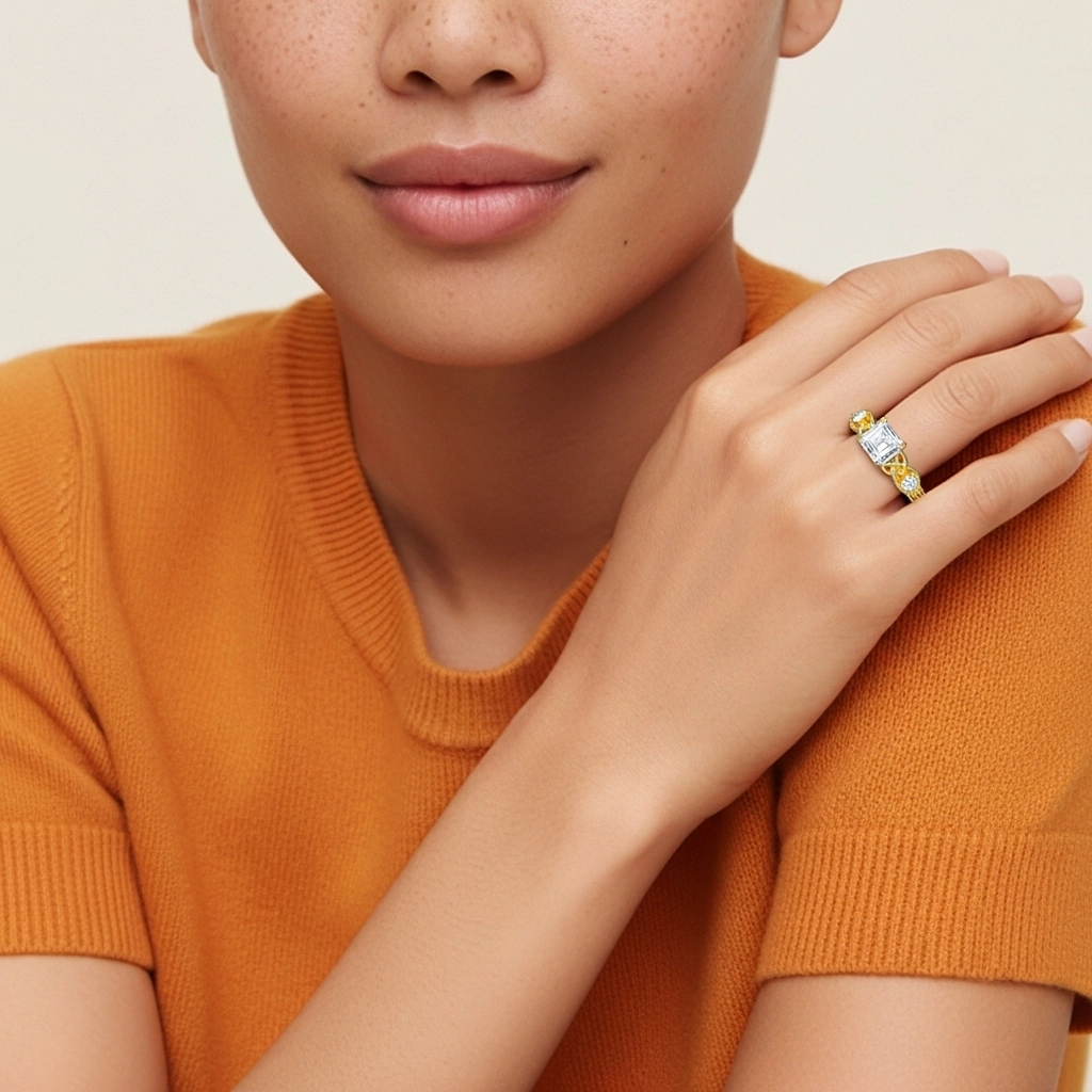 1.00ct Moissanite Bague de fiançailles Or 18 carats