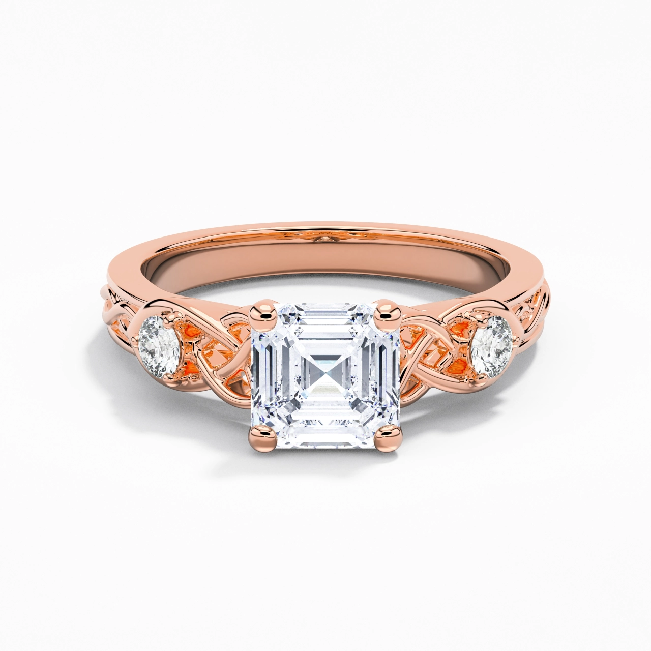 2.00ct Moissanite Engagement Ring 14K Rose Gold