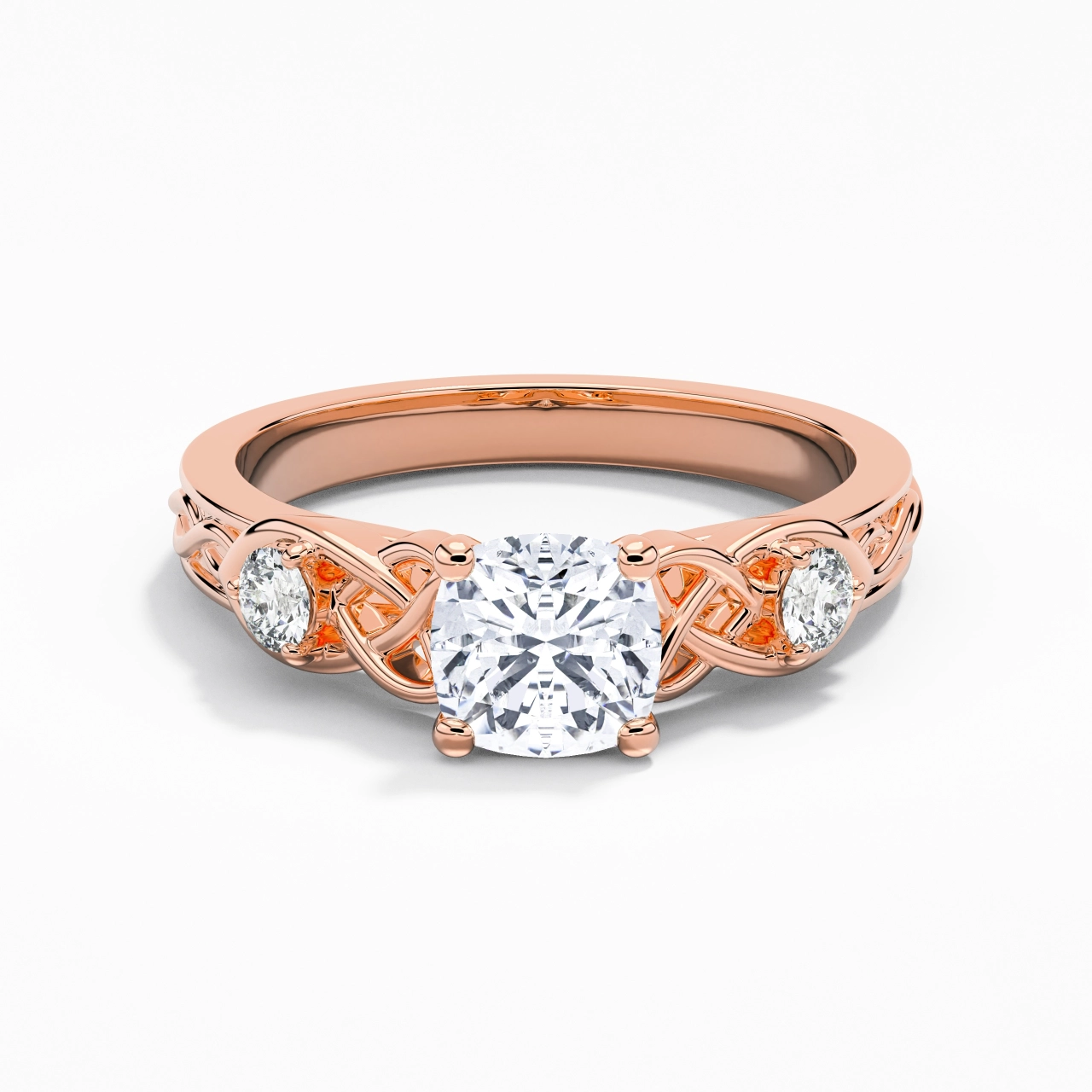 1.50ct Moissanite Engagement Ring 18K Rose Gold