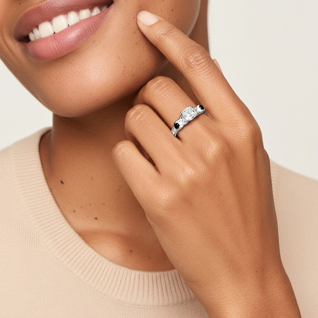 Vintage Unique Cushion 1.00ct Cubic Zirconia Engagement Ring