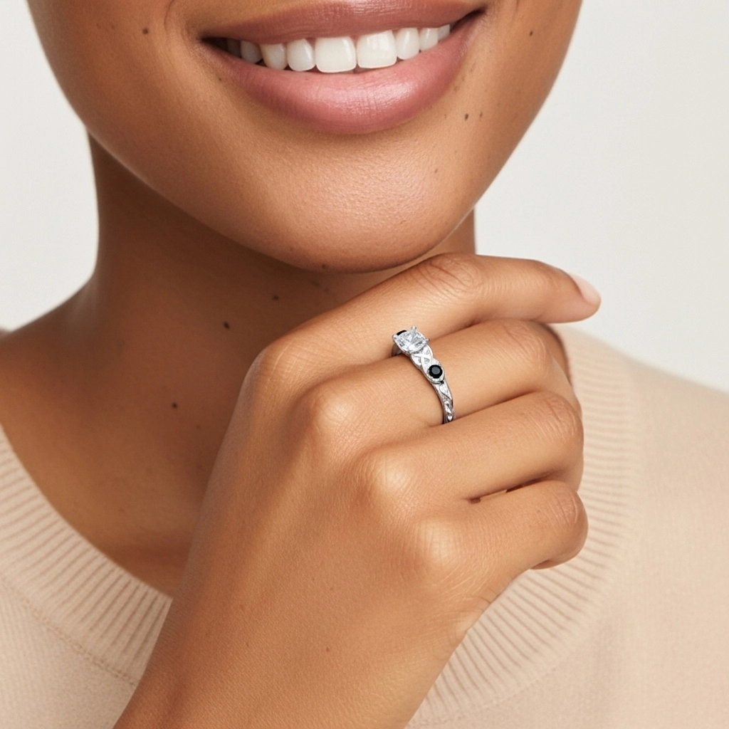 Vintage Unique Cushion 1.00ct Cubic Zirconia Engagement Ring