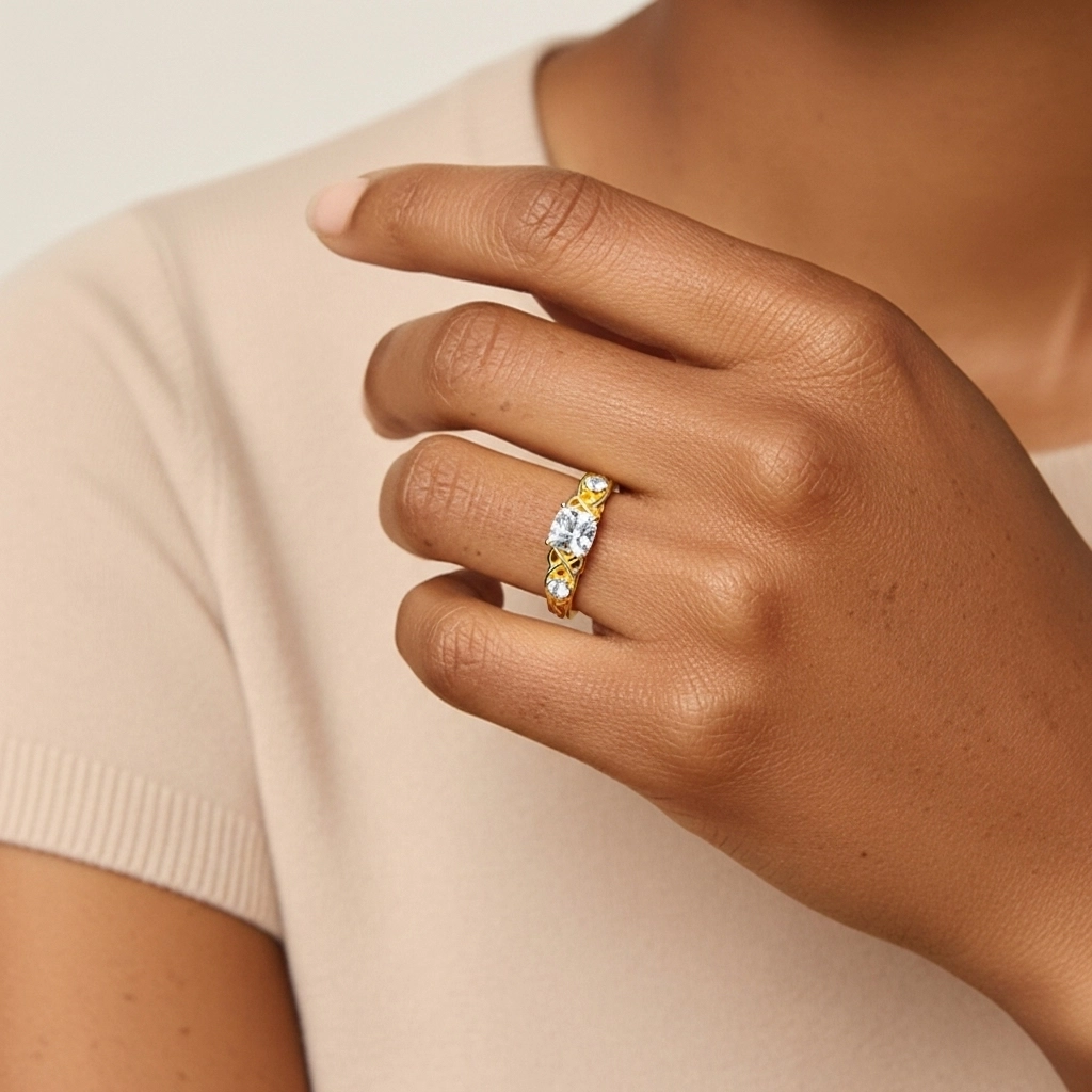 1.00ct Moissanite Bague de fiançailles Argent sterling 925