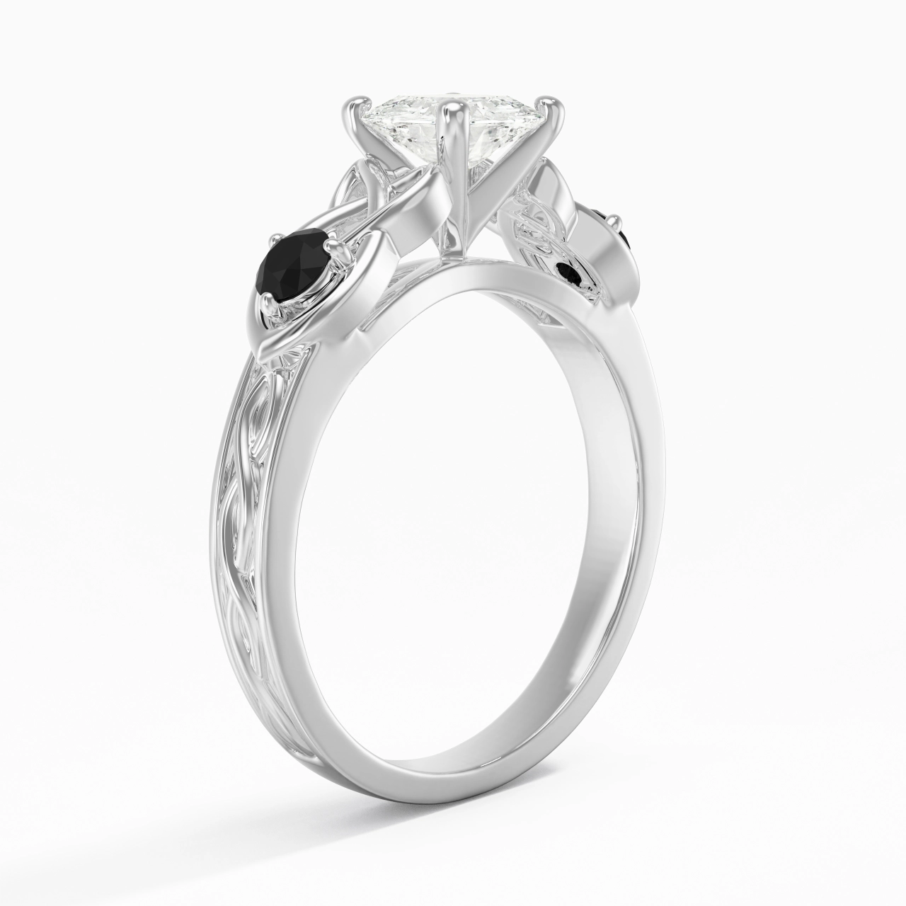 Vintage Unique Cushion 1.00ct Cubic Zirconia Engagement Ring