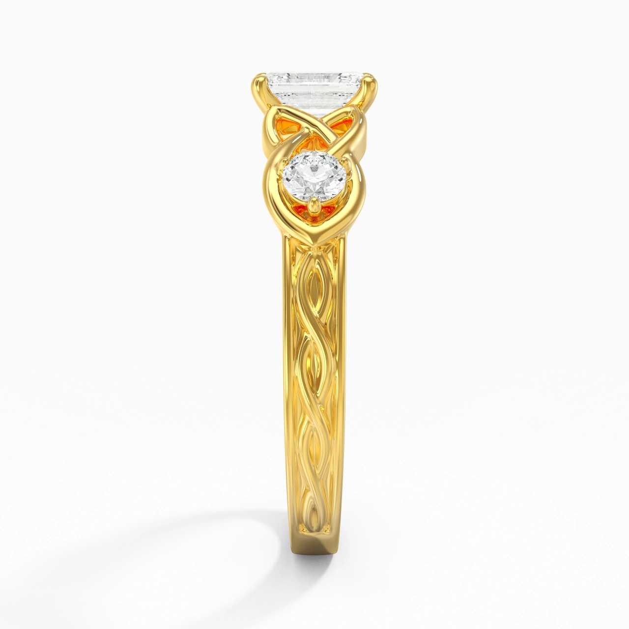 Vintage Unique Emerald 0.80ct Cubic Zirconia Engagement Ring