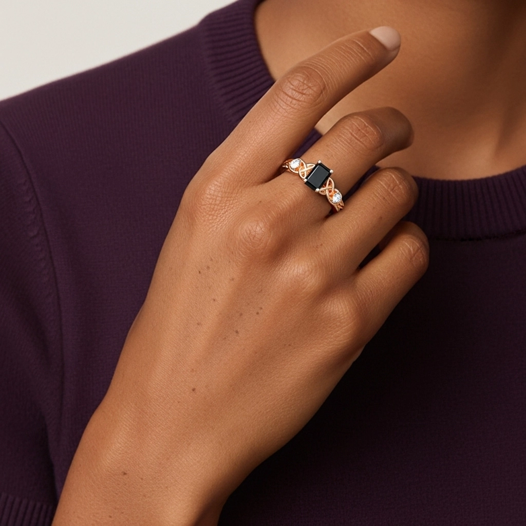 Vintage Unique Emerald 0.80ct Cubic Zirconia Engagement Ring