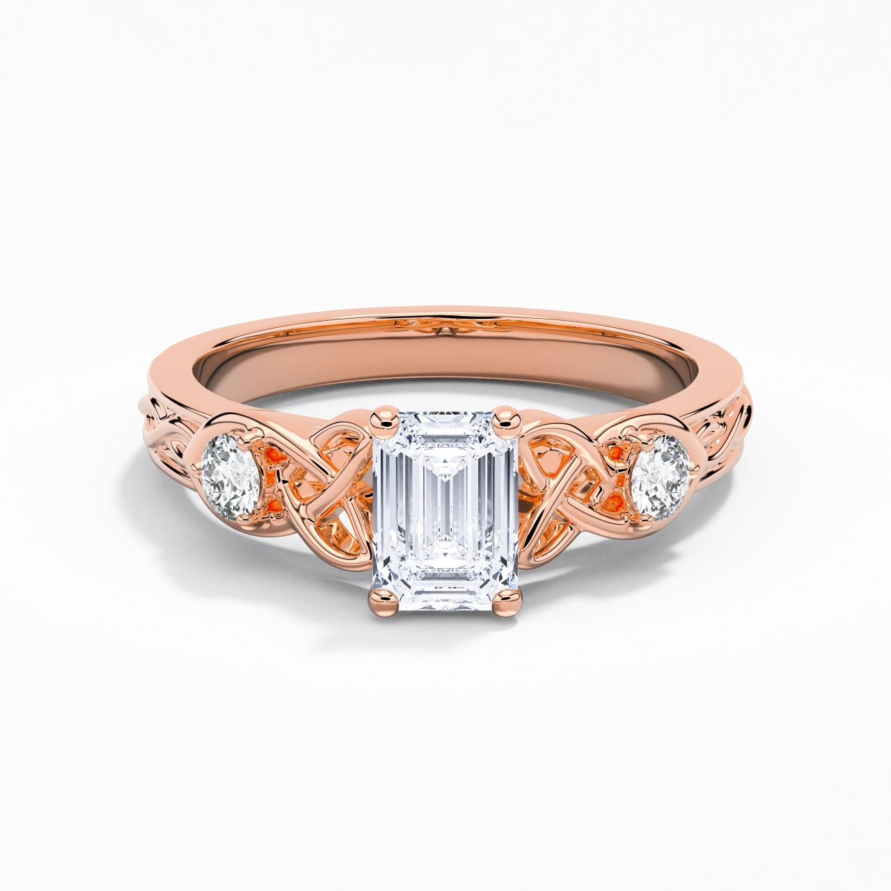 Vintage Unique Emerald 1.00ct Cubic Zirconia Engagement Ring