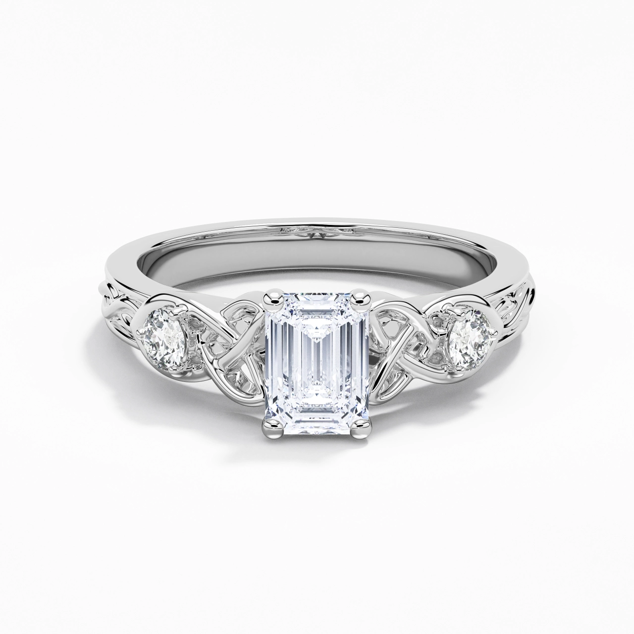 Vintage Unique Emerald 1.00ct Cubic Zirconia Engagement Ring