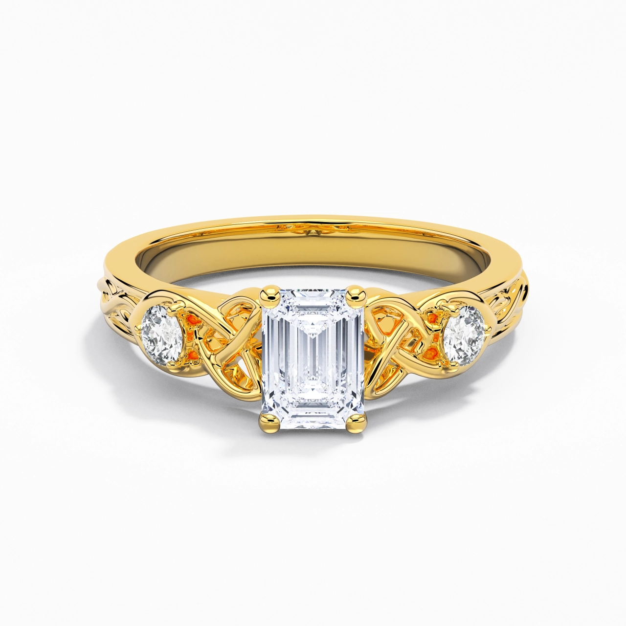 Vintage Unique Emerald 1.00ct Cubic Zirconia Engagement Ring