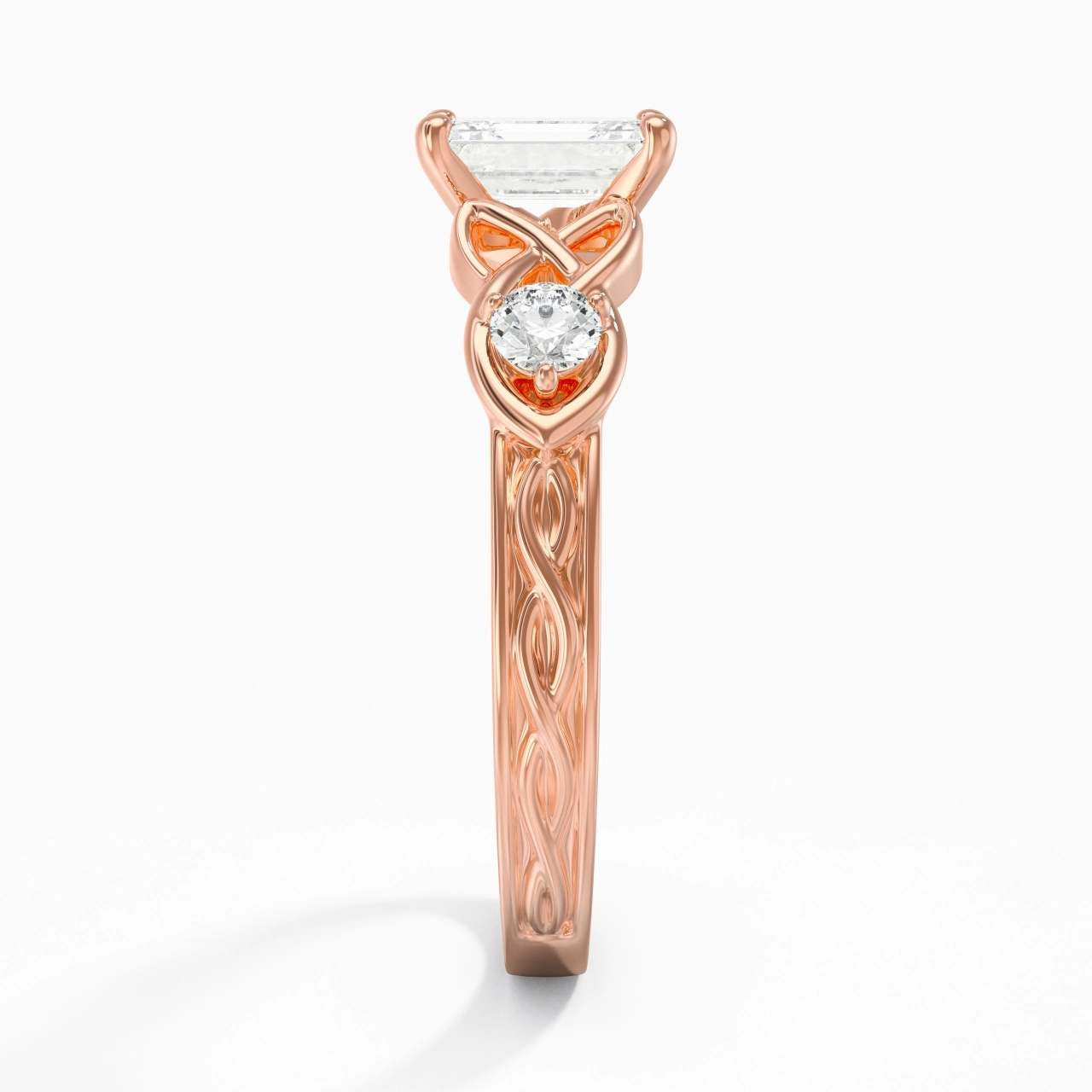 Vintage Unique Emerald 1.00ct Cubic Zirconia Engagement Ring