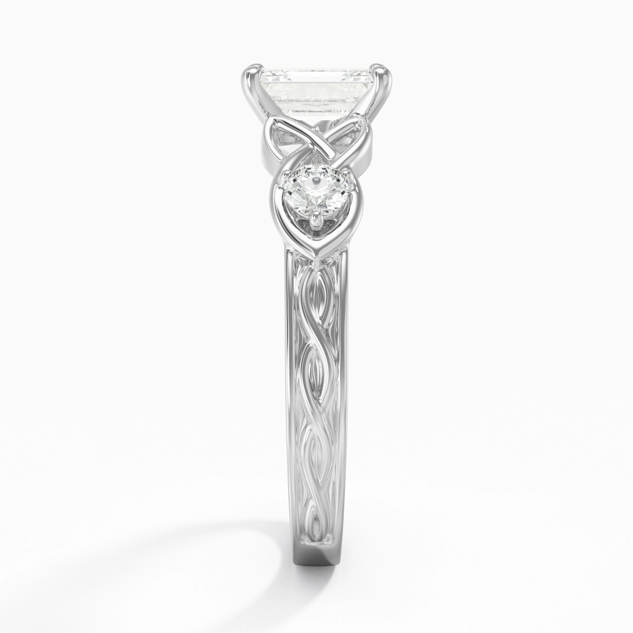 Vintage Unique Emerald 1.00ct Cubic Zirconia Engagement Ring