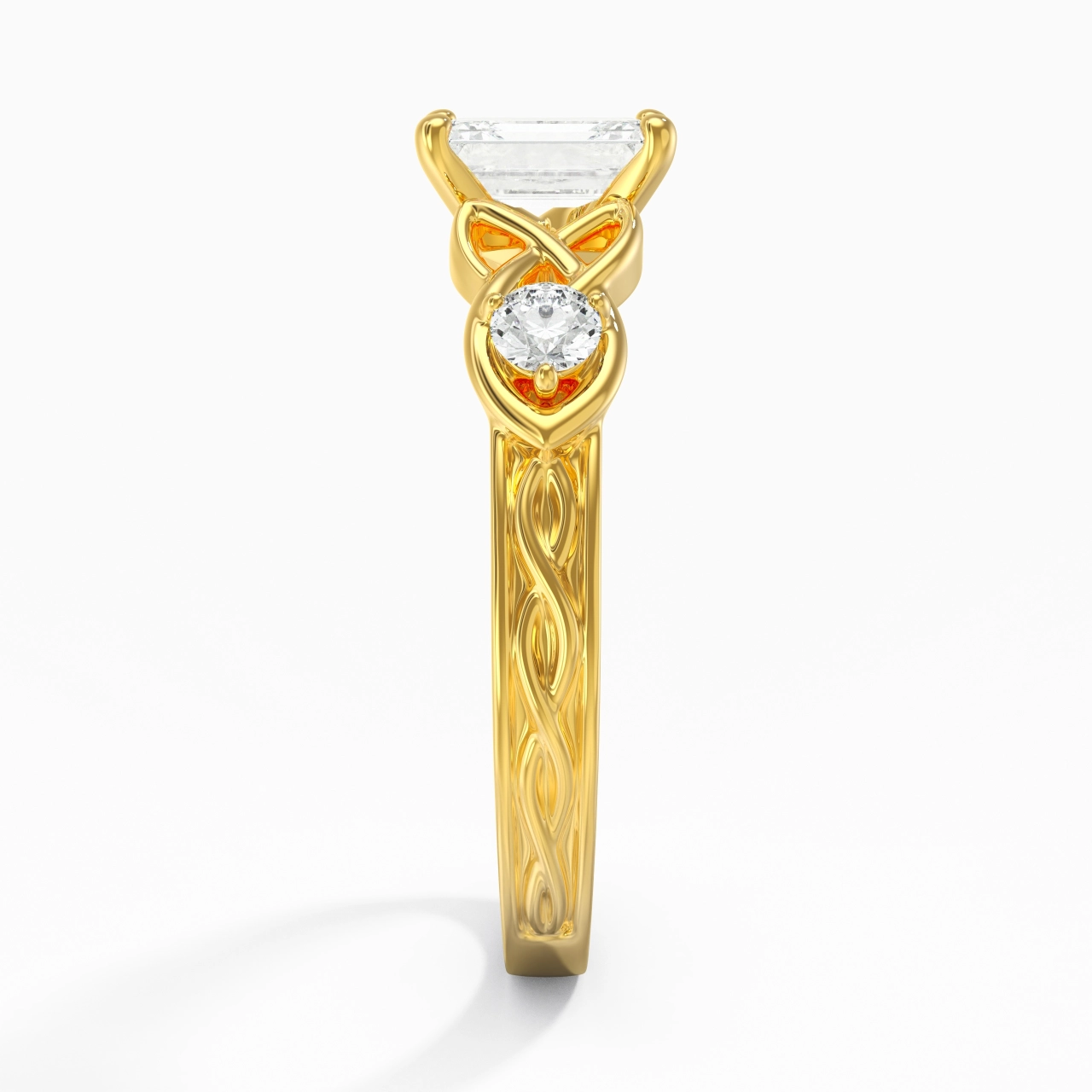 Vintage Unique Emerald 1.00ct Cubic Zirconia Engagement Ring