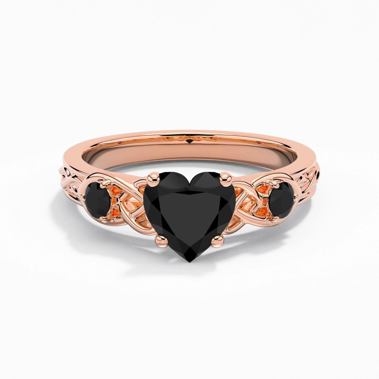 Vintage Unique Heart 1.50ct Cubic Zirconia Engagement Ring