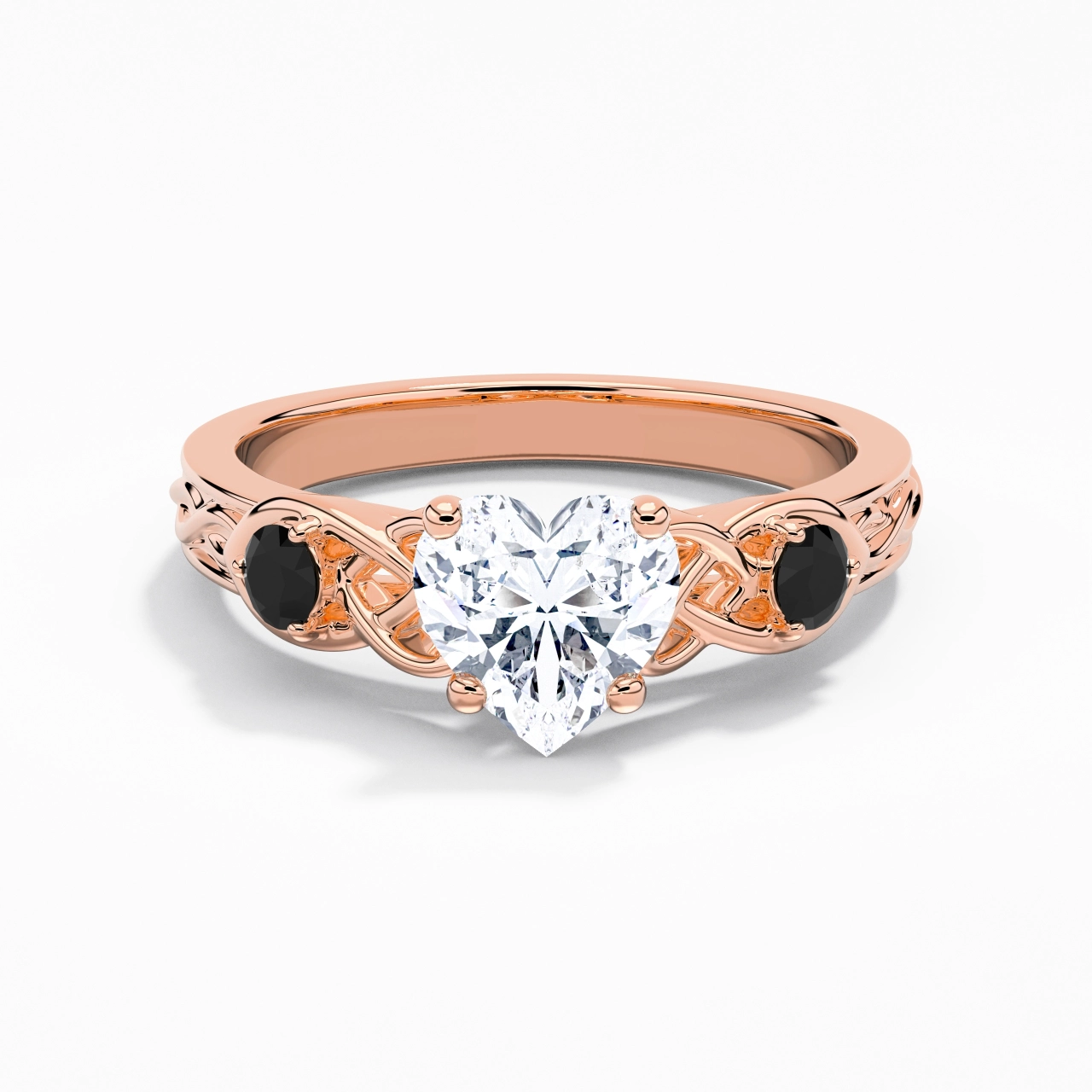 Vintage Unique Heart 1.50ct Cubic Zirconia Engagement Ring