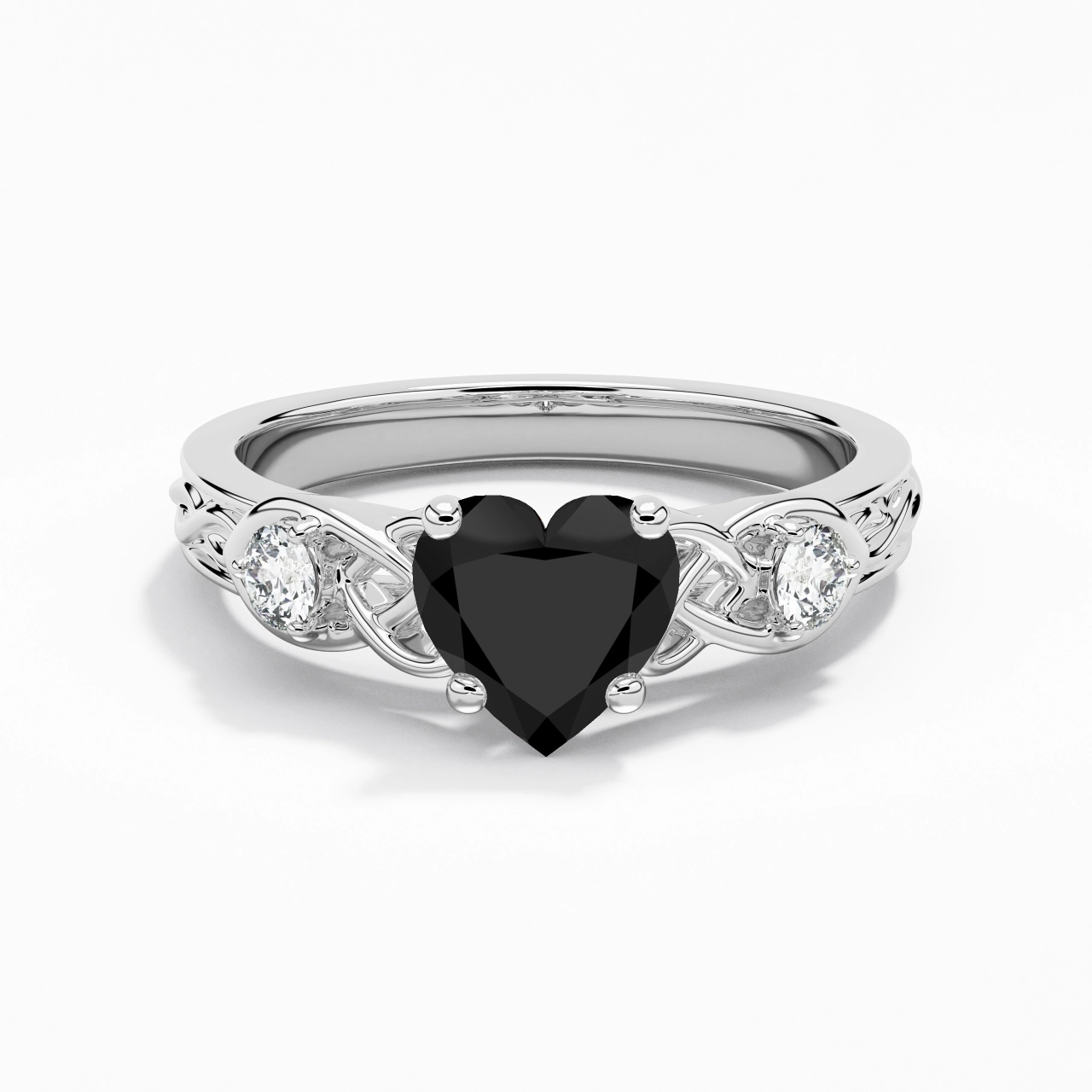Vintage Unique Heart 1.50ct Cubic Zirconia Engagement Ring