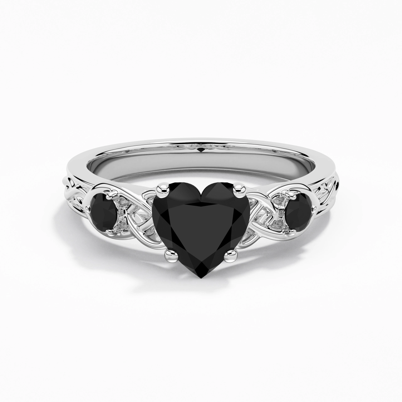 Vintage Unique Heart 1.50ct Cubic Zirconia Engagement Ring