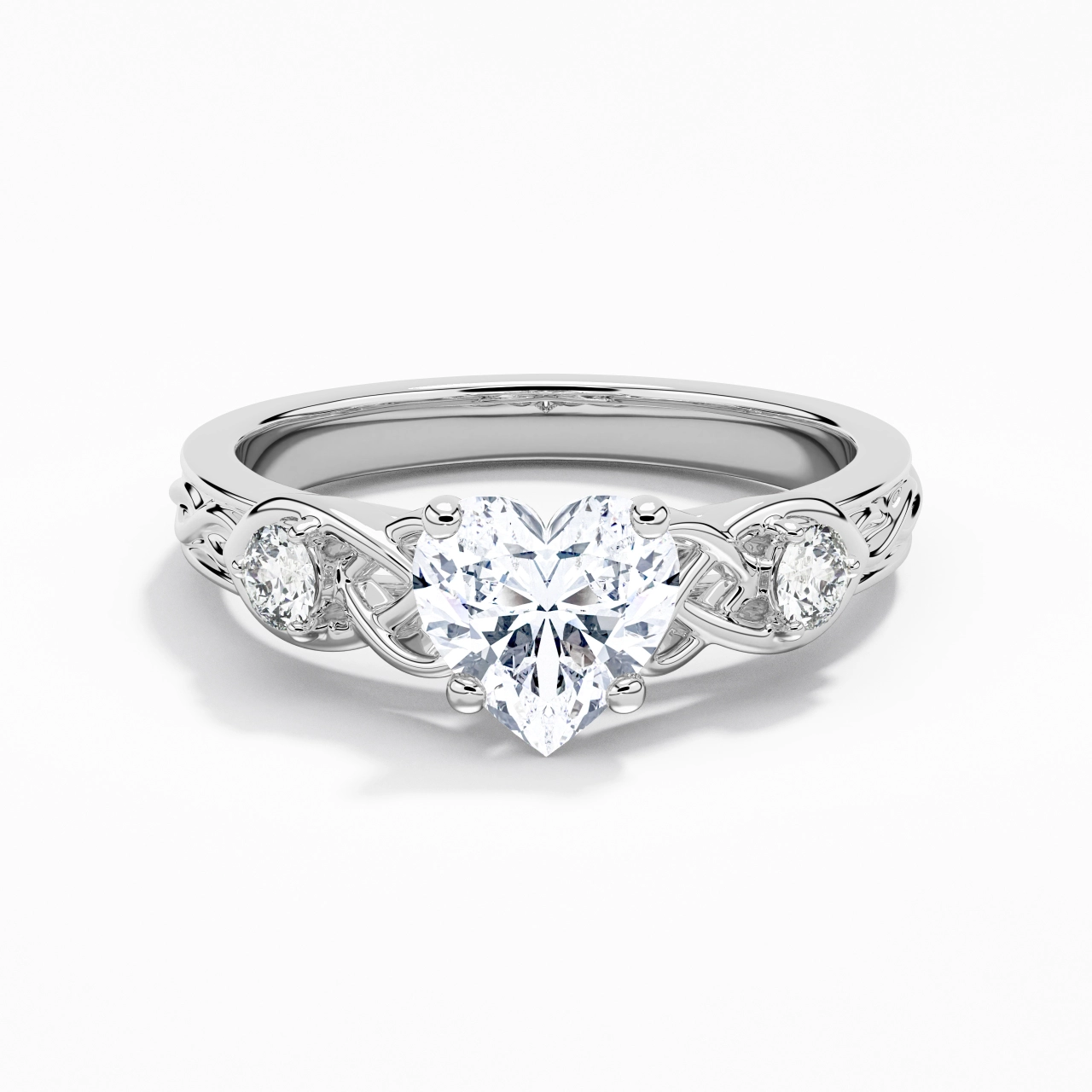 1.50ct Moissanite Engagement Ring 18K White Gold