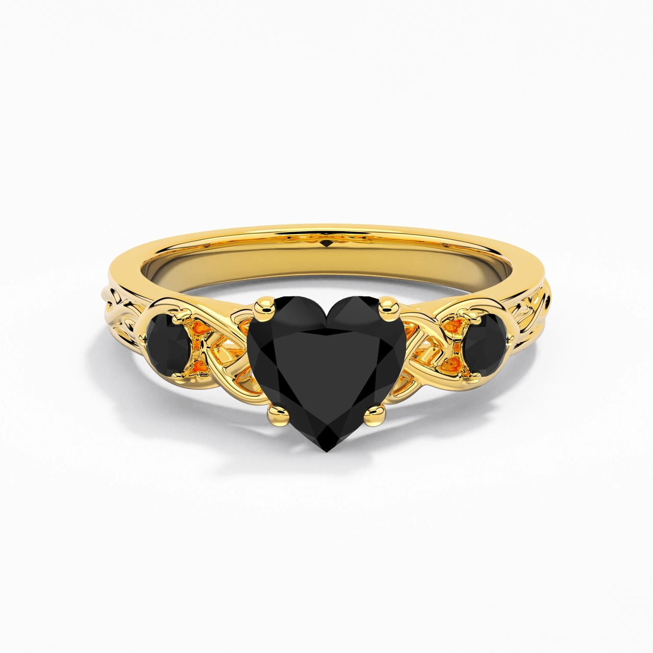 Vintage Unique Heart 1.50ct Cubic Zirconia Engagement Ring