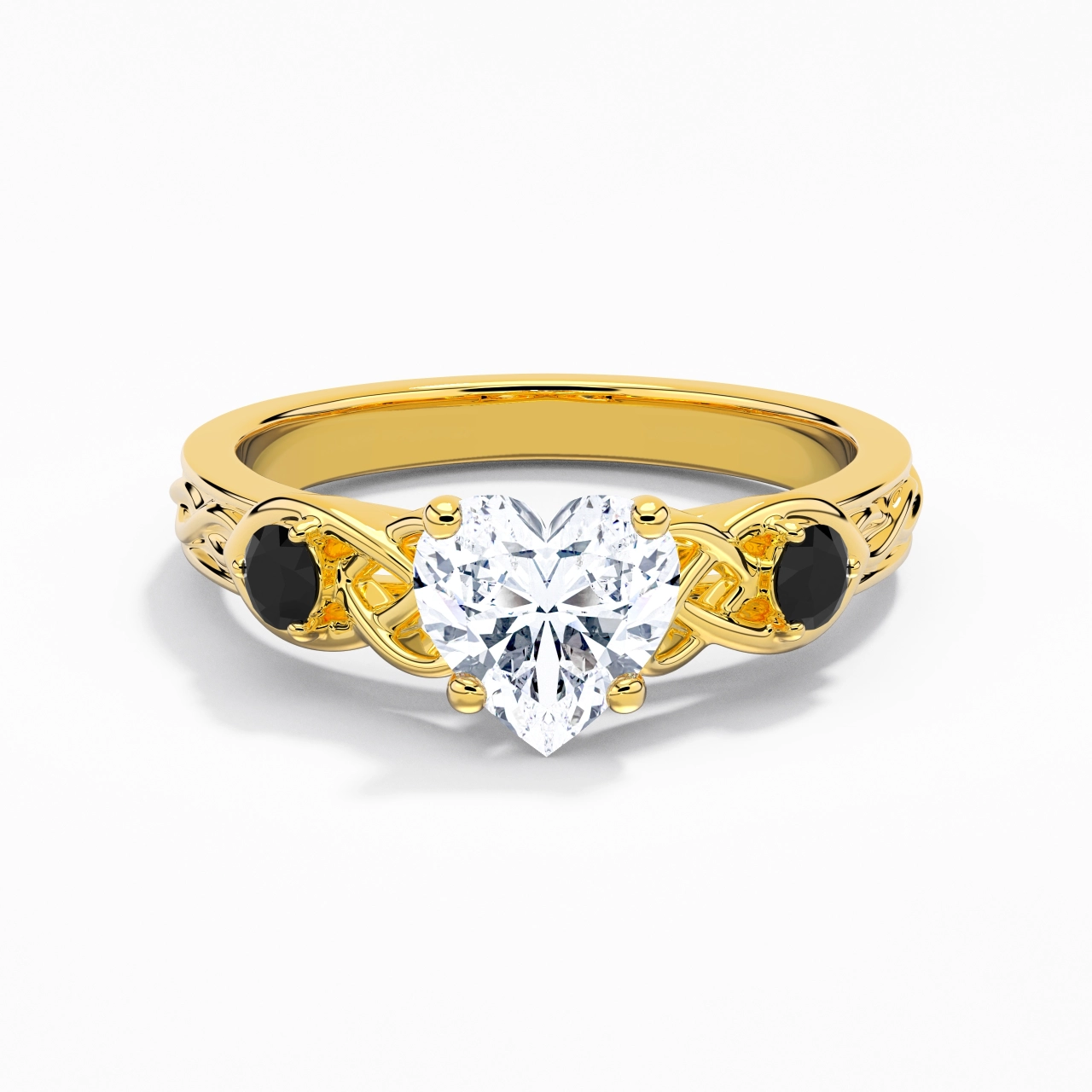 Vintage Unique Heart 1.50ct Cubic Zirconia Engagement Ring