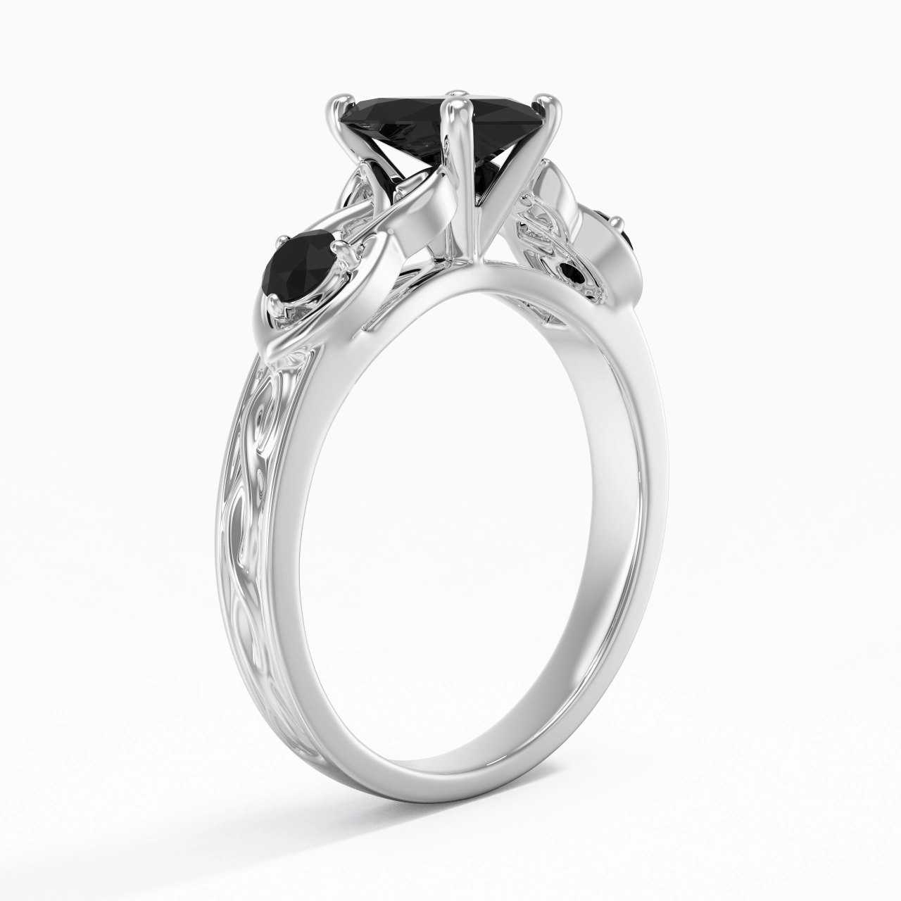 Vintage Unique Heart 1.50ct Cubic Zirconia Engagement Ring