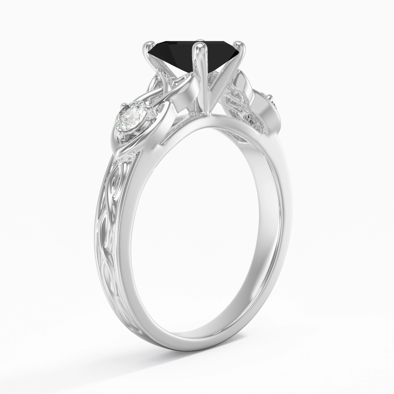 Vintage Unique Heart 1.50ct Cubic Zirconia Engagement Ring