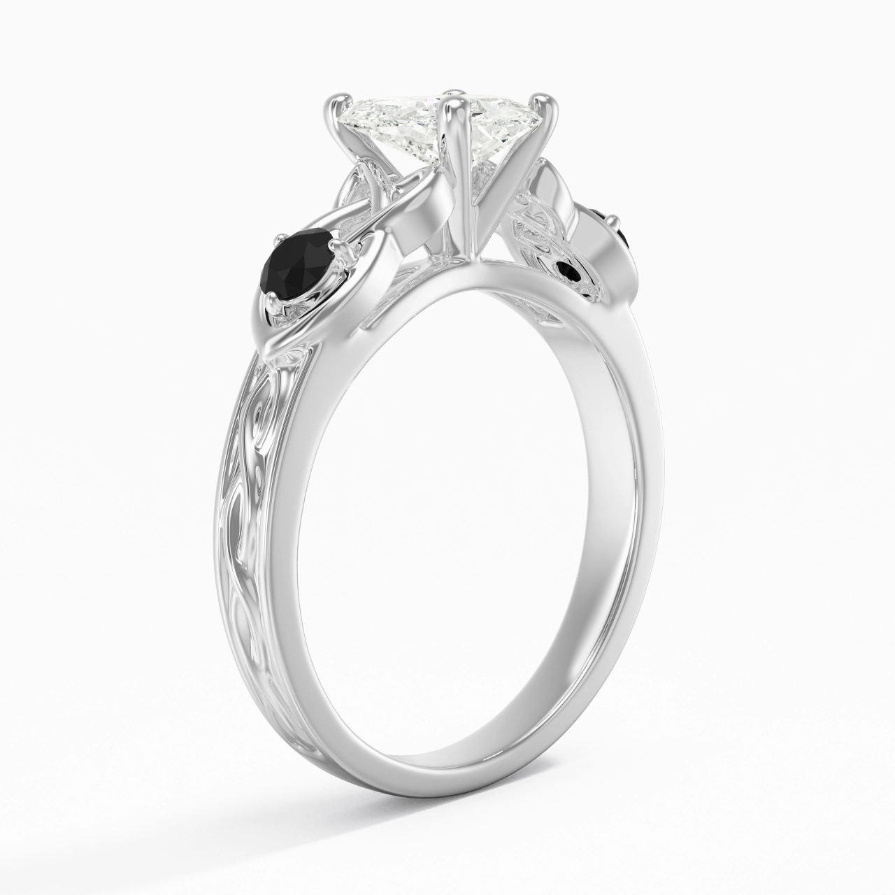 Vintage Unique Heart 1.50ct Cubic Zirconia Engagement Ring